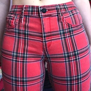 wild fable Red Plaid Skinny Jeans
